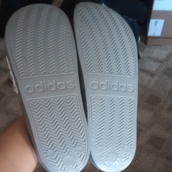 Adidas Gray and White Slide Sandals - Picture 3 of 3